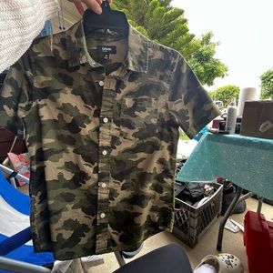 Boys army button up